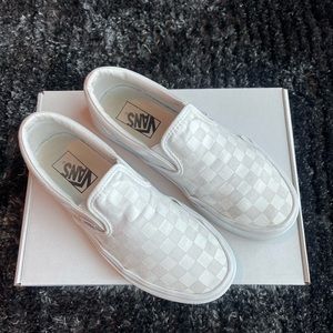 Vans Checkerboard Ash Slip Ons